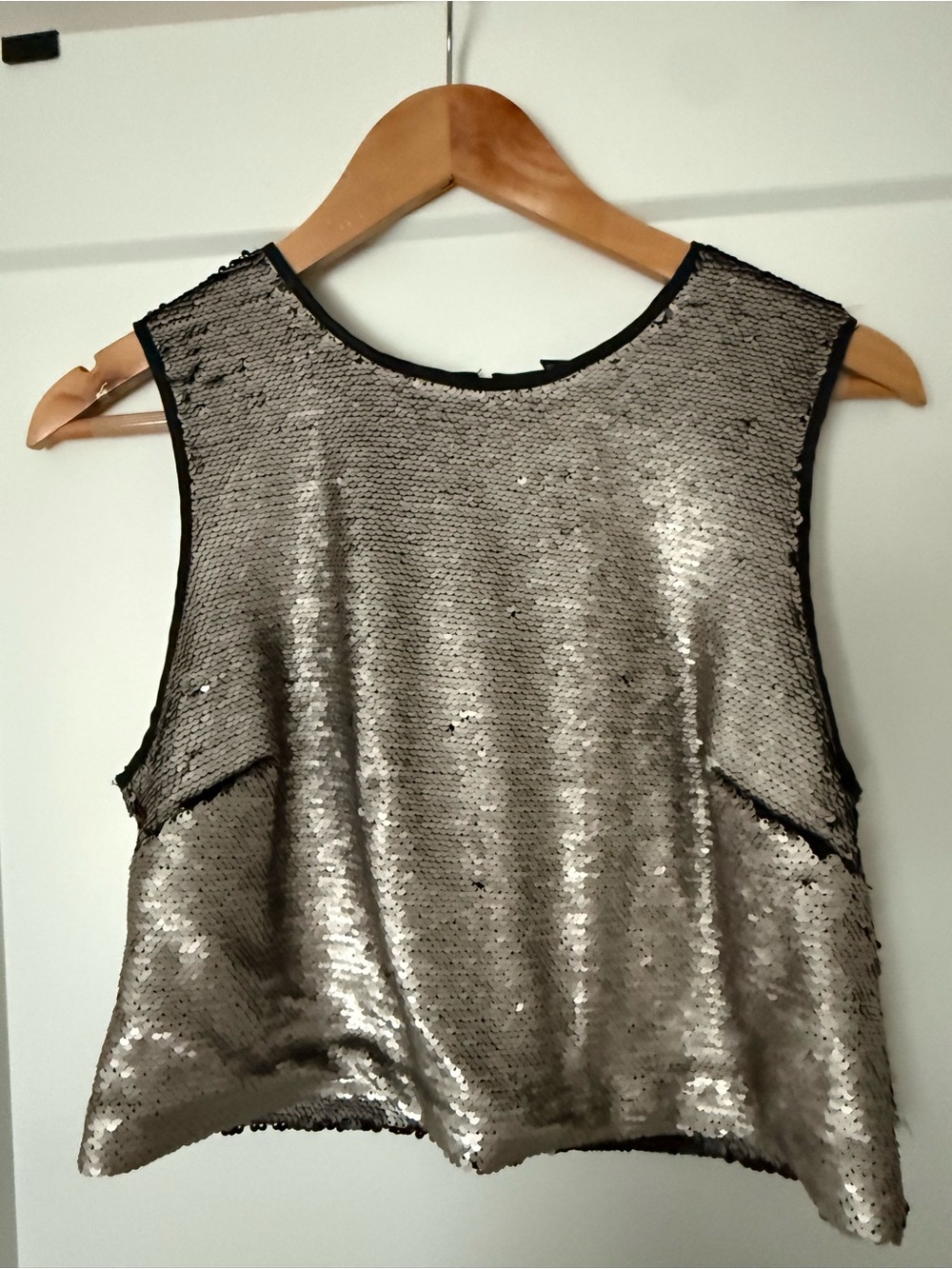 Sequin Tank Top - Silver Sparkle
